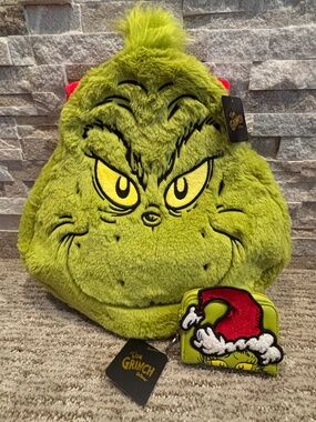 Dr. Seuss’ The Grinch Plush Tote Bag & Wallet Set - Officially Licensed